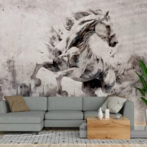 Tapeta winylowa na flizelinie Equus Spiritus – Ash Grey mock up