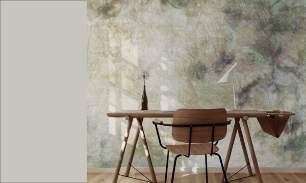Tapeta winylowa na flizelinie SMOOTH AUTUMN - multicolor : parchment + green